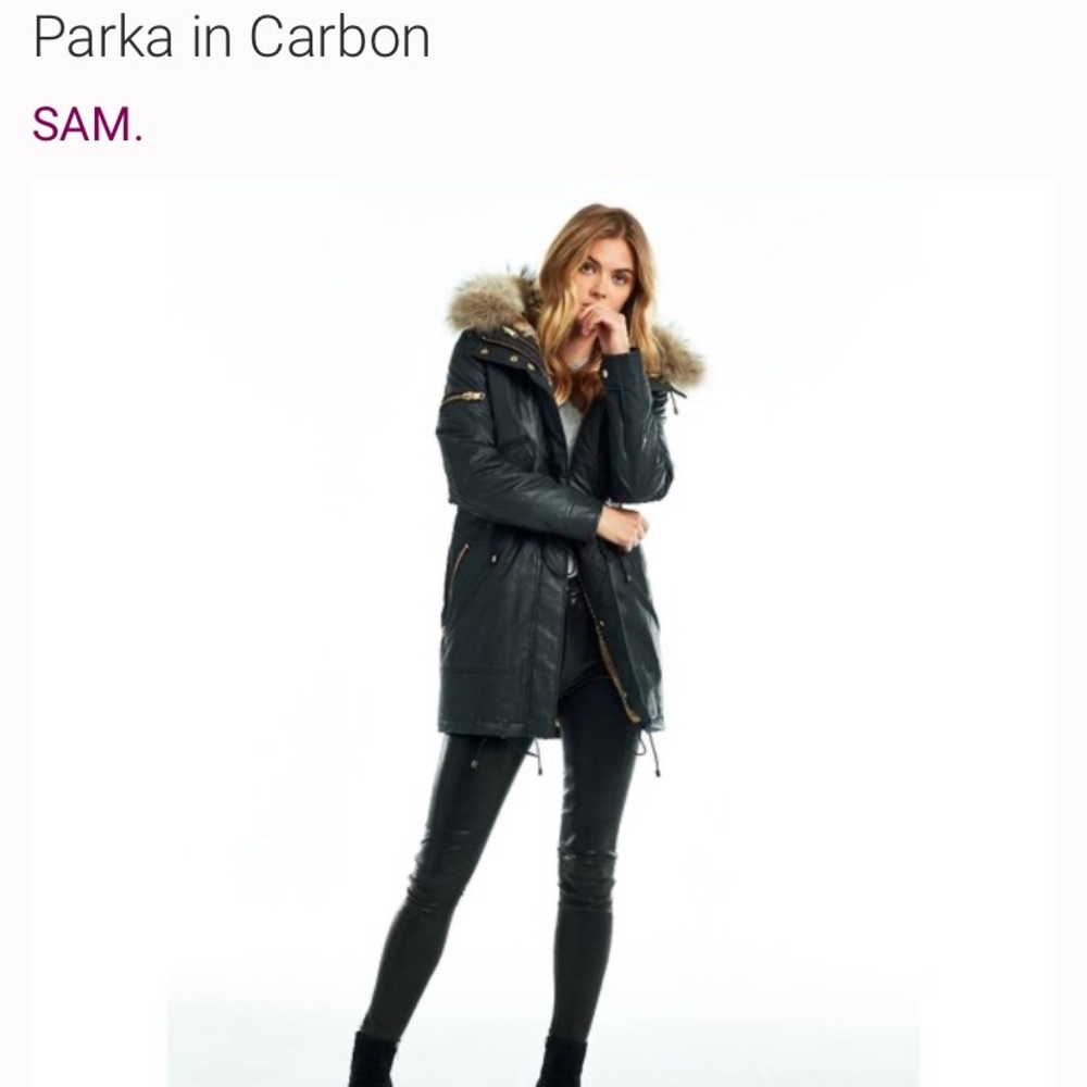 SAM. Women's Olive Jacket with Fur Hood